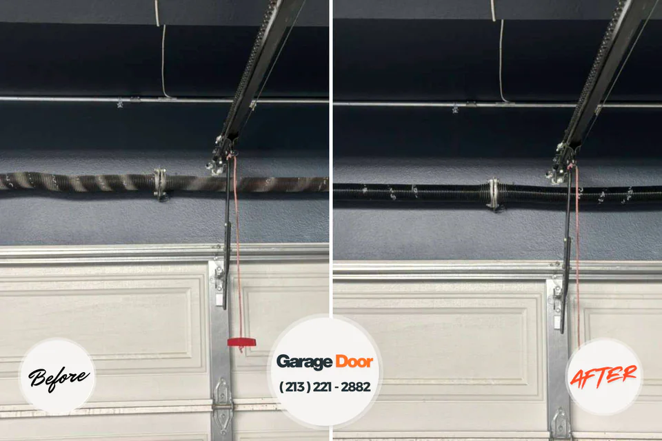 Before and after: garage door company Madisonville, TX